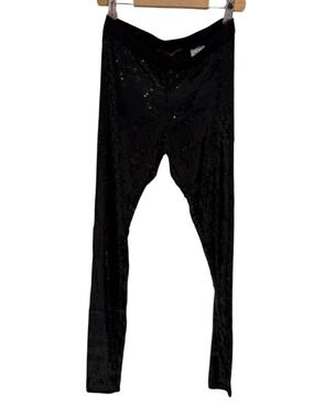 VELVET black sequin leggings - size P (small)